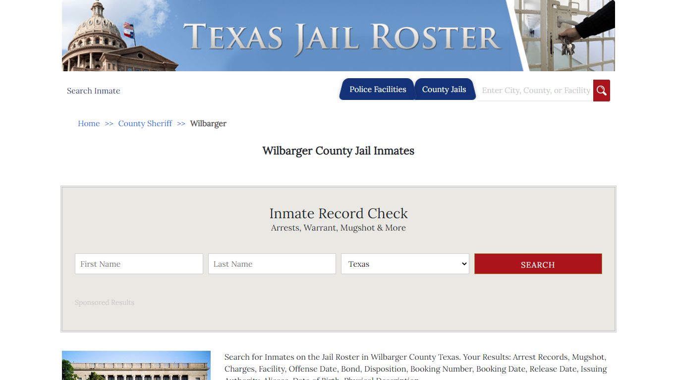 Wilbarger County Jail Inmates - Jail Roster Search